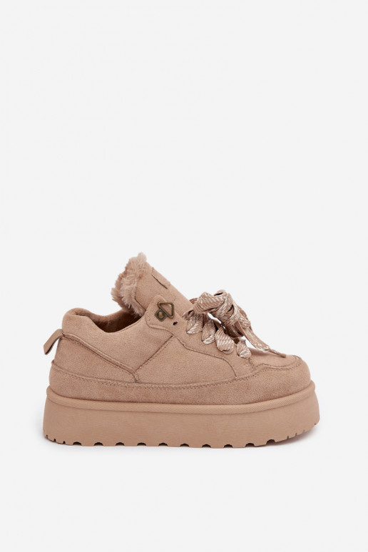 nööritavad nööpidega lumesaapad  platvormiga voodriga karusnahaga beeži värvi Tavelle
