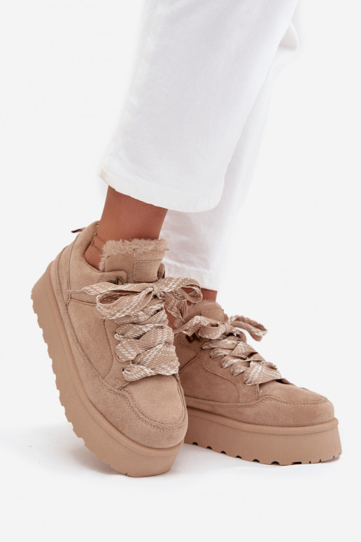 nööritavad nööpidega lumesaapad  platvormiga voodriga karusnahaga beeži värvi Tavelle