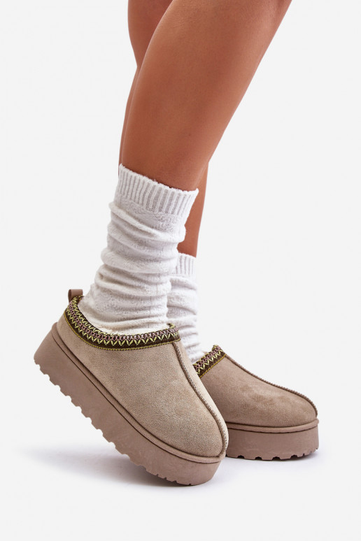 nööpidega lumesaapad  platvormiga voodriga karusnahaga Rohelist värvi Remenia