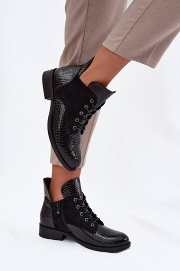 Laque Naiste poolsaapad  Tłoczeniem voodriga Vinceza 16477 Must