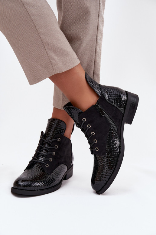 Laque Naiste poolsaapad  Tłoczeniem voodriga Vinceza 16477 Must