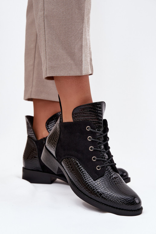 Laque Naiste poolsaapad  Tłoczeniem voodriga Vinceza 16477 Must