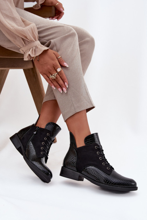 Laque Naiste poolsaapad  Tłoczeniem voodriga Vinceza 16477 Must