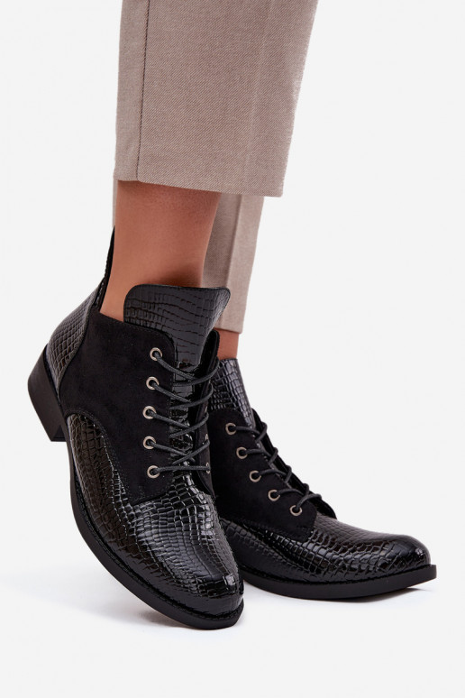 Laque Naiste poolsaapad  Tłoczeniem voodriga Vinceza 16477 Must