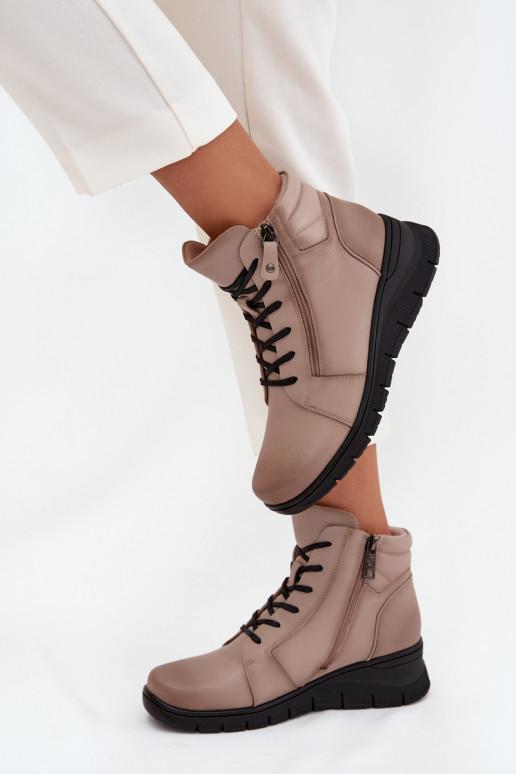 naiste saapad   voodriga Vinceza 39963 beeži värvi