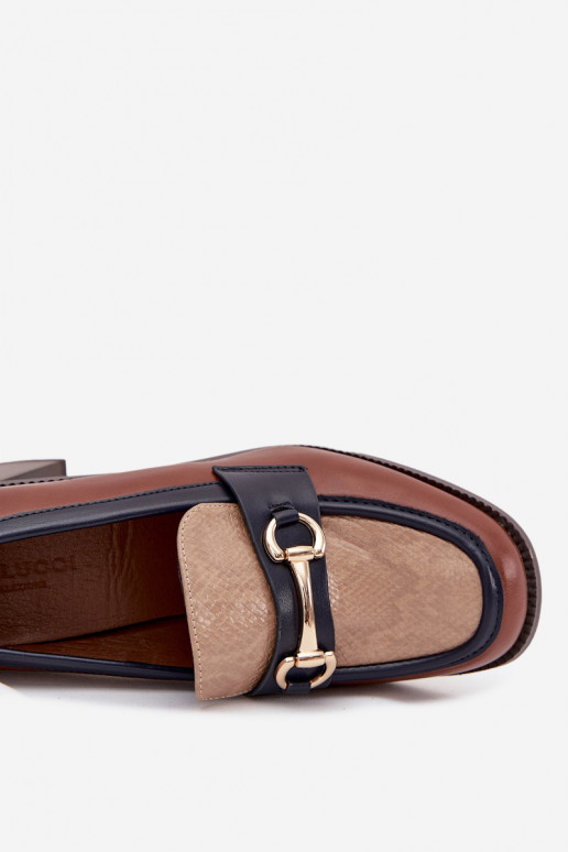 jalatsid  kõrge jämeda kontsaga Koos reljeefiga I Kuldset värvim Detalem beeži värvi-pruunid värvi Novella