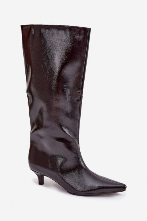 Laque naiste pika säärega saapad  bordoo-värvi Mireva