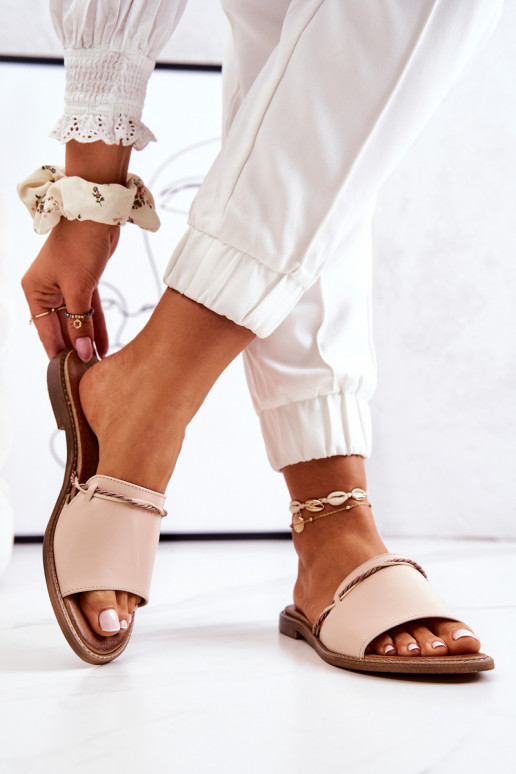 Plätud naturaalsest nahast  Shoes 3047 beeži värvi Plätud naturaalsest nahast  Shoes 3047 beeži värvi