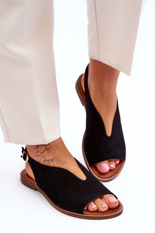 Naistel sametist sandaalid LeĮskis Shoes 3220/X beež