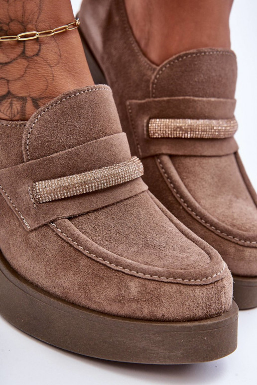 seemisnakhsed jalatsid kõrge jämeda kontsaga kaunistustega beeži värvi Lemar Gelanor