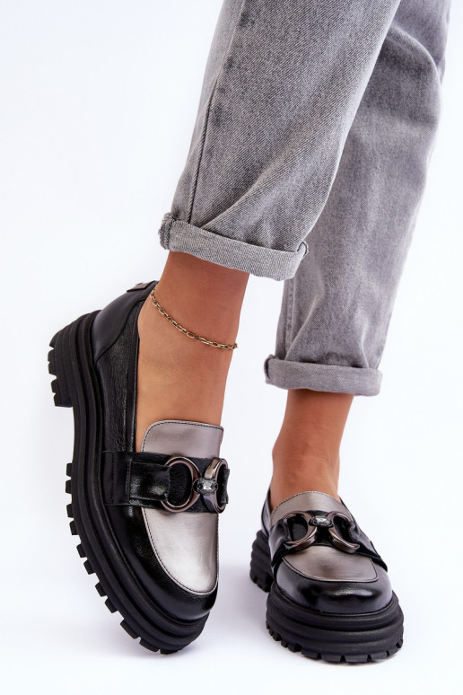 Tugeva tallaga nahast poolsaapad Must Elkiza