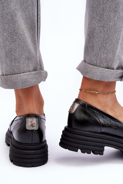 Tugeva tallaga nahast poolsaapad Must Elkiza