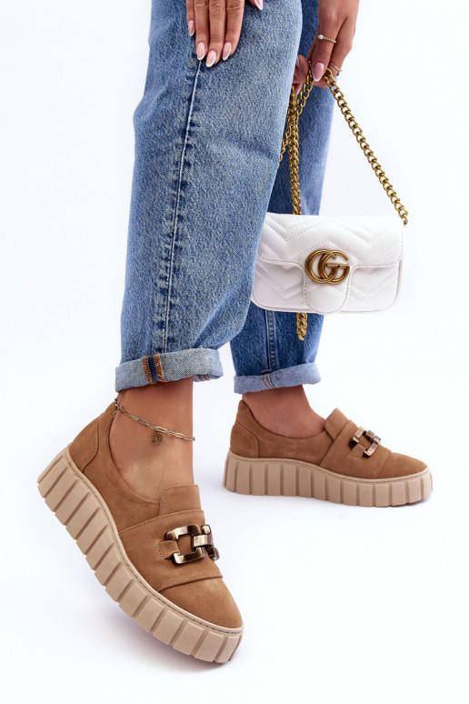 seemisnakhsed jalatsid  platvormiga kaunistustega beeži värvi  3398