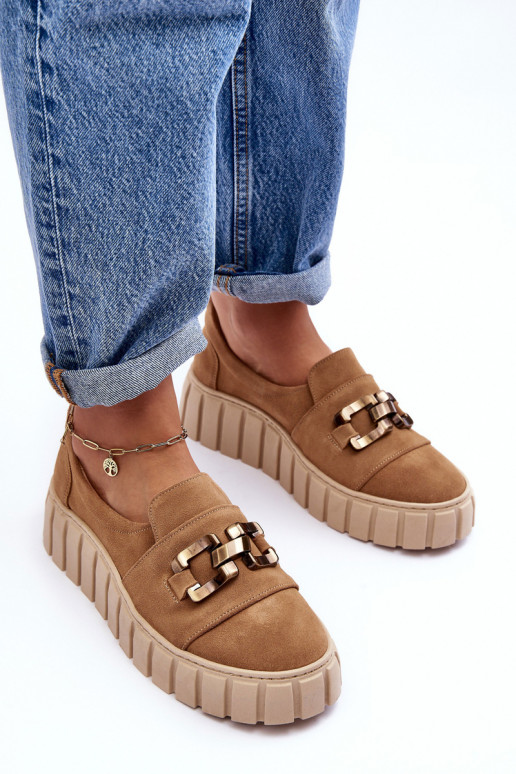 seemisnakhsed jalatsid  platvormiga kaunistustega beeži värvi  3398