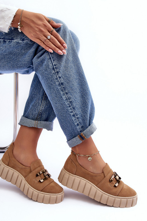 seemisnakhsed jalatsid  platvormiga kaunistustega beeži värvi  3398