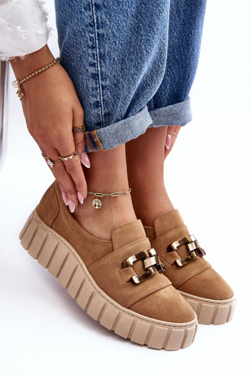 seemisnakhsed jalatsid  platvormiga kaunistustega beeži värvi  3398