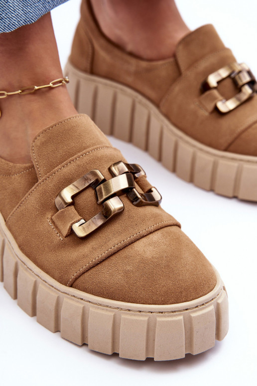 seemisnakhsed jalatsid  platvormiga kaunistustega beeži värvi  3398