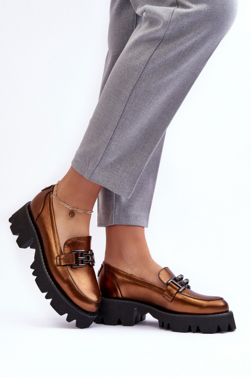    jalatsid Mokassiinid kaunistustega Laura Messi 2699 Kuldset värvi