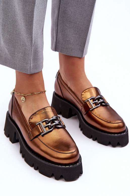    jalatsid Mokassiinid kaunistustega Laura Messi 2699 Kuldset värvi