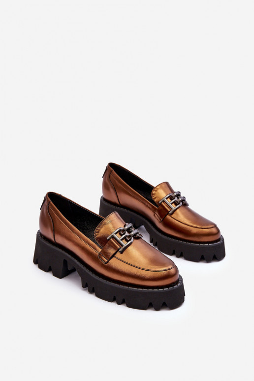    jalatsid Mokassiinid kaunistustega Laura Messi 2699 Kuldset värvi