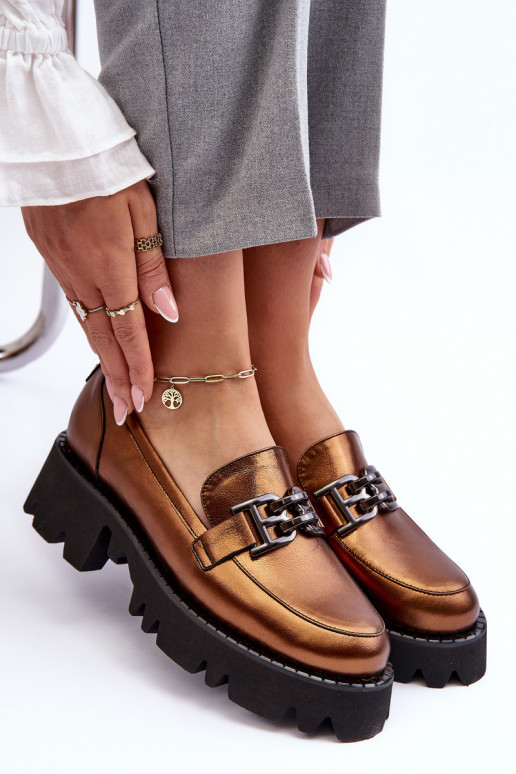    jalatsid Mokassiinid kaunistustega Laura Messi 2699 Kuldset värvi