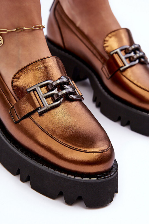    jalatsid Mokassiinid kaunistustega Laura Messi 2699 Kuldset värvi