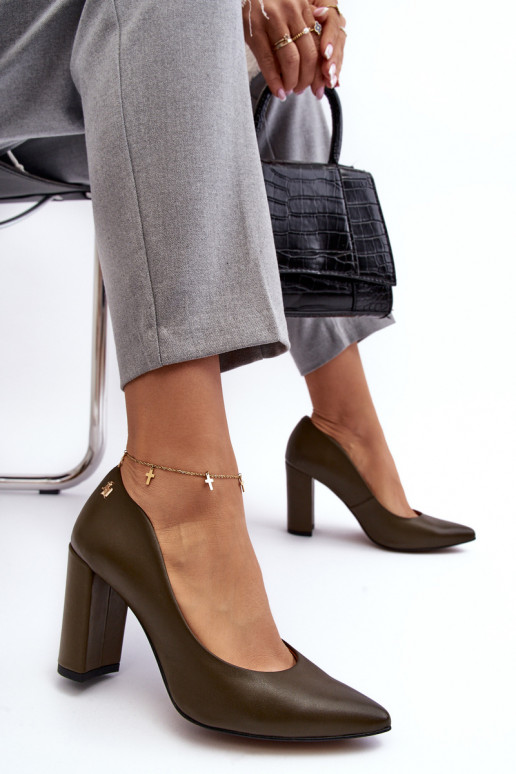 Kingad kõrge jämeda kontsaga Laura Messi 2624/227 khakivärvi   Kingad kõrge jämeda kontsaga Laura Messi 2624/227 khakivärvi