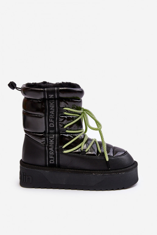 Naise lumesaapad paksu tallaga vegan D.Franklin DFSH371007 must