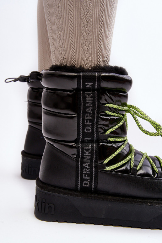 Naise lumesaapad paksu tallaga vegan D.Franklin DFSH371007 must