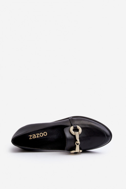 Zazoo 2880 Naistele nahkased mokasiinid ornamentidega musta värviga
