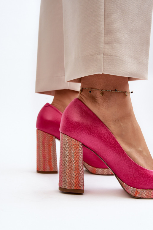 Kingad kõrge jämeda kontsaga Laura Messi 2746 Tumeroosad värvi