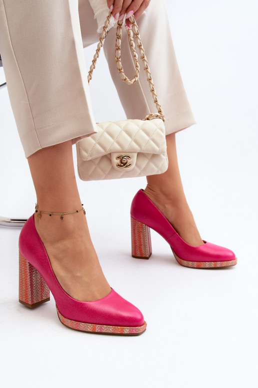 Kingad kõrge jämeda kontsaga Laura Messi 2746 Tumeroosad värvi