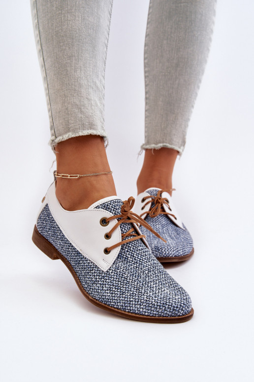   jalatsid  laiade nööridega  06461-17 Sinist värvi