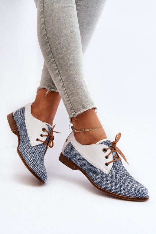   jalatsid  laiade nööridega  06461-17 Sinist värvi