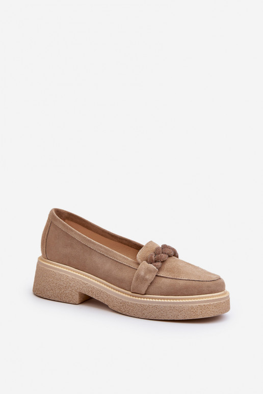 Zazoo 3429/W Elegantne mokassinid kaunistustega beeži värvi Zazoo 3429/W Elegantne mokassinid kaunistustega beeži värvi