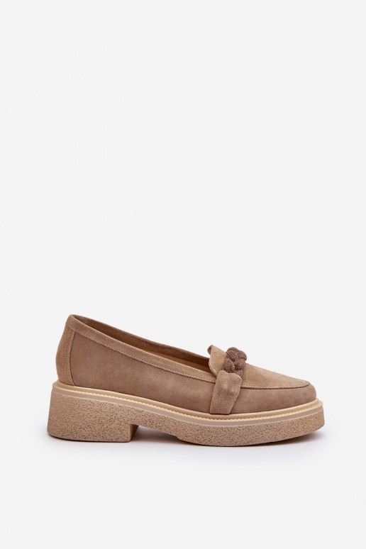 Zazoo 3429/W Elegantne mokassinid kaunistustega beeži värvi Zazoo 3429/W Elegantne mokassinid kaunistustega beeži värvi