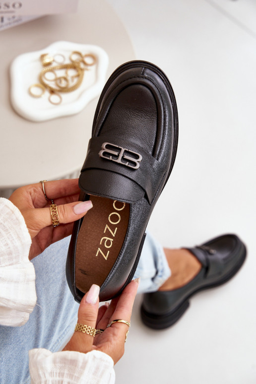 Zazoo 20174   Elegantsed jalatsid  laiade nööridega Must