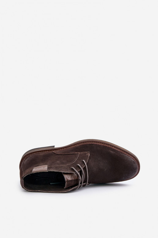 Seemisnahast kingad  nööritavad Big Star OO174145 tumepruuni värvi Seemisnahast kingad  nööritavad Big Star OO174145 tumepruuni värvi