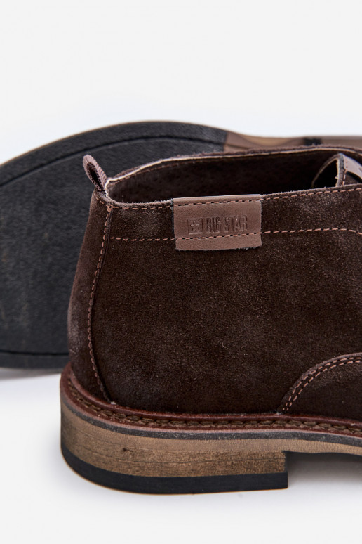 Seemisnahast kingad  nööritavad Big Star OO174145 tumepruuni värvi Seemisnahast kingad  nööritavad Big Star OO174145 tumepruuni värvi