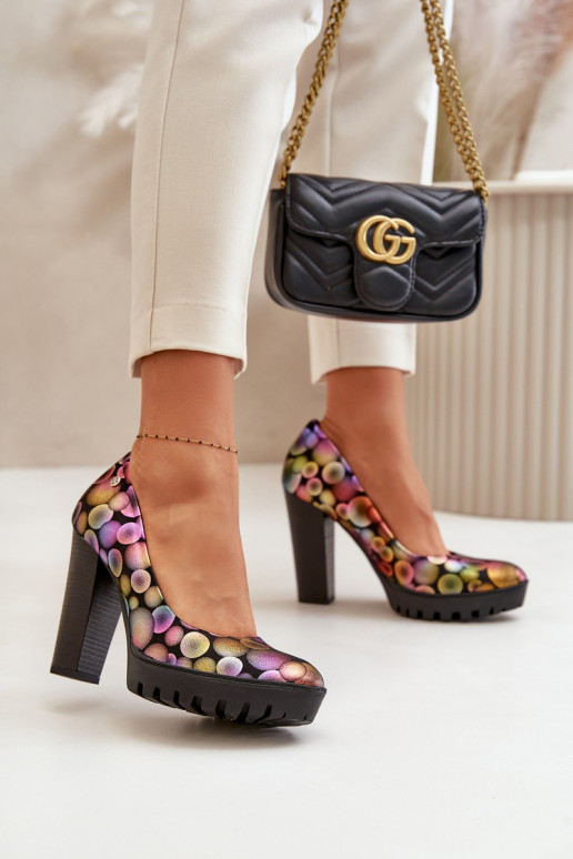   Kingad kõrge jämeda kontsaga  02629-39 Mitmevärvilised