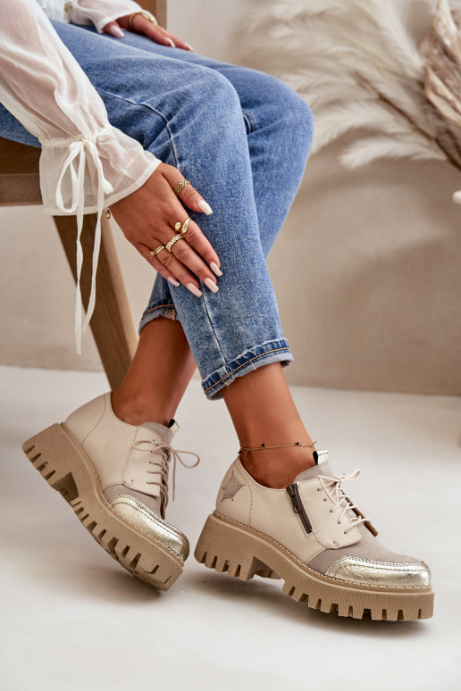 jalatsid  naturaalsest nahast beeži värvi  06177-04