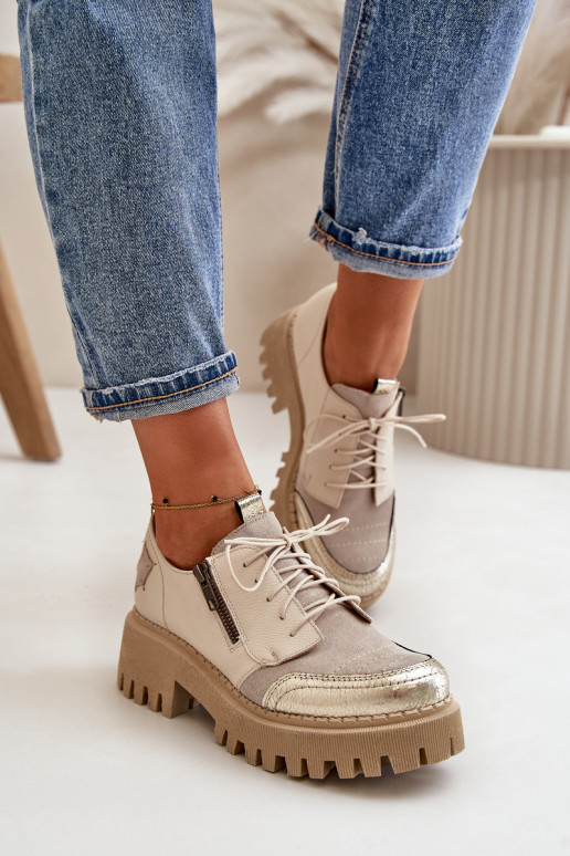 jalatsid  naturaalsest nahast beeži värvi  06177-04