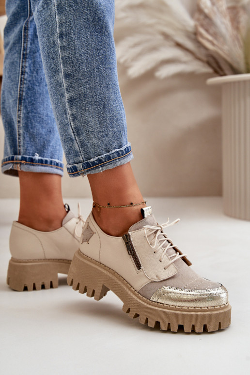 jalatsid  naturaalsest nahast beeži värvi  06177-04