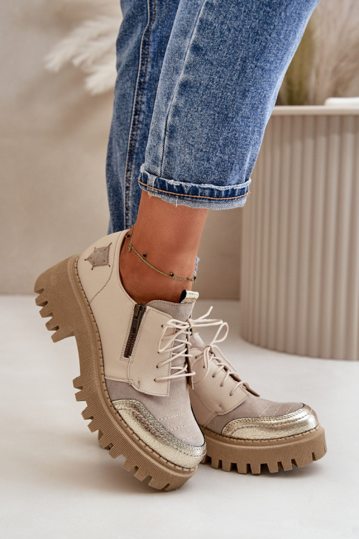 jalatsid  naturaalsest nahast beeži värvi  06177-04