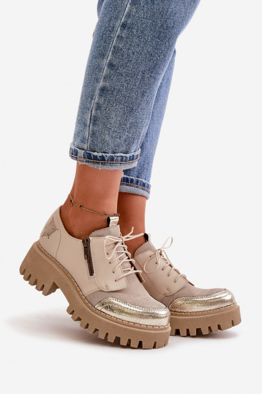 jalatsid  naturaalsest nahast beeži värvi  06177-04