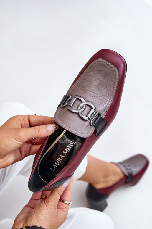   Kingad kõrge jämeda kontsaga  Laura Messi 2861 bordoo-värvi