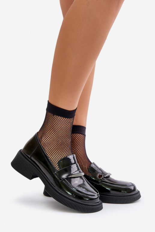 Lakitud mokassiinid Mokassiinid  kaunistustega D&A LZ42-031 Must