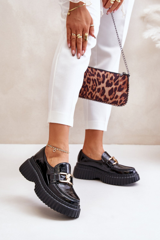 Zazoo 20176 Laque jalatsid naiste mokassiinid naturaalsest nahast Must