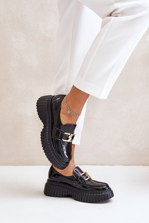 Zazoo 20176 Laque jalatsid naiste mokassiinid naturaalsest nahast Must