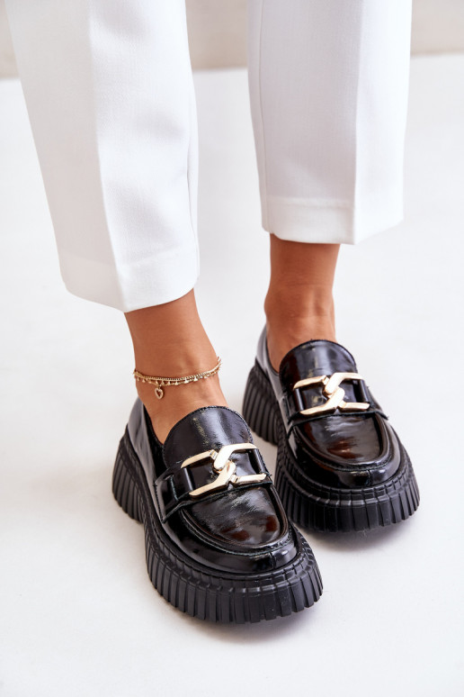 Zazoo 20176 Laque jalatsid naiste mokassiinid naturaalsest nahast Must